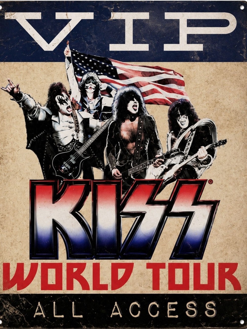 NEW KISS World Tour Metal Sign
